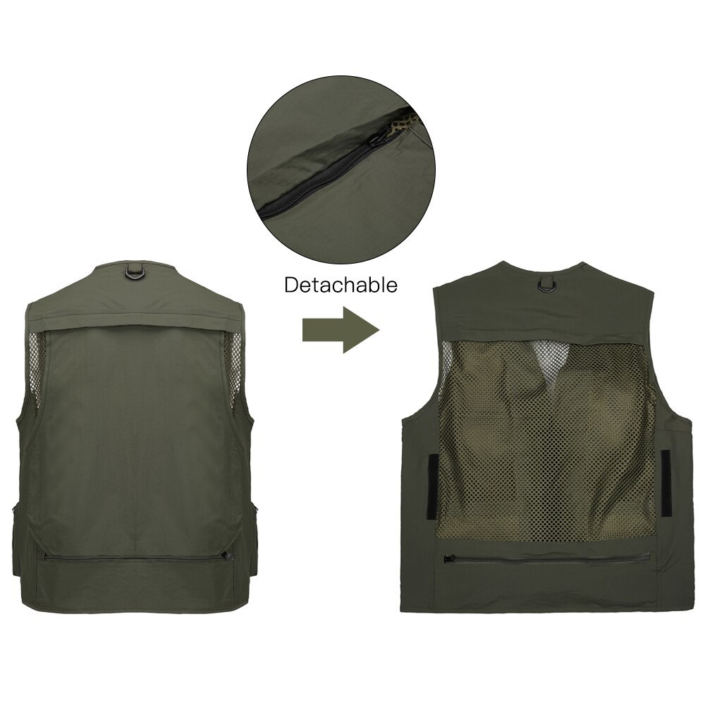 Black Vest Waistcoat Vest Men And Women With Multifunctional Tooling Style - Image 2